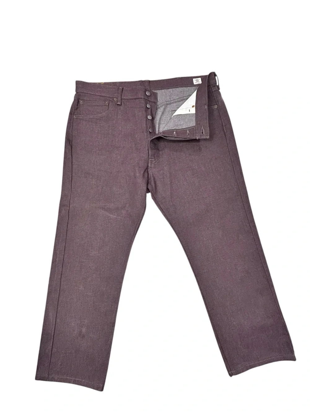 Levi’s 501 White Oak Cone Denim Men's Purple Straight-Leg Jeans 38/27 Preshrunk